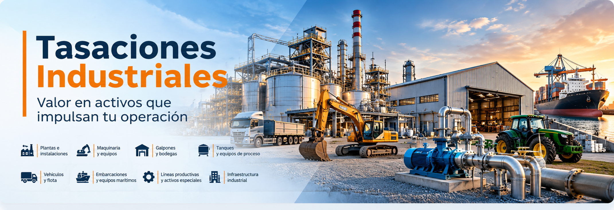 Tasaciones industriales de maquinaria, equipos y plantas productivas